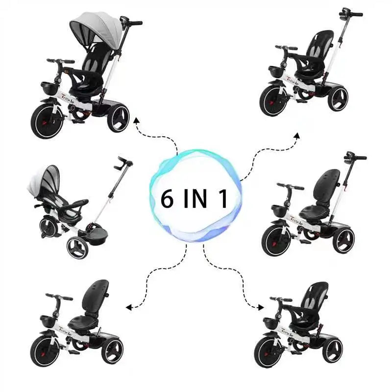 UBRAVOO 6-in-1 Baby Push Bike Tricycle. 