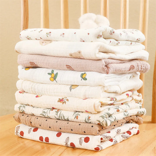 Square cotton muslin blanket for baby. 