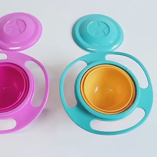 Spill-proof gyroscopic bowl for children.